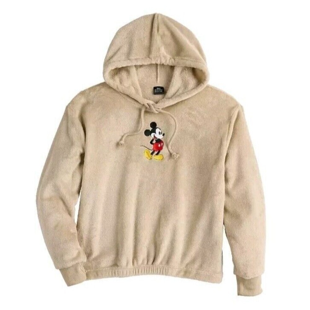 Mickey Mouse Sweater Size Small/Medium Natural Color Hooded.
